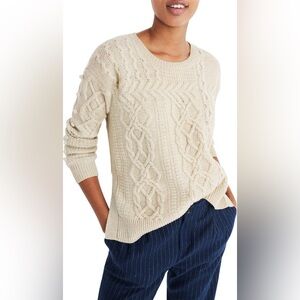 Madewell Merino Wool Open-Side Bobble Pullover Sweater Womens size XS